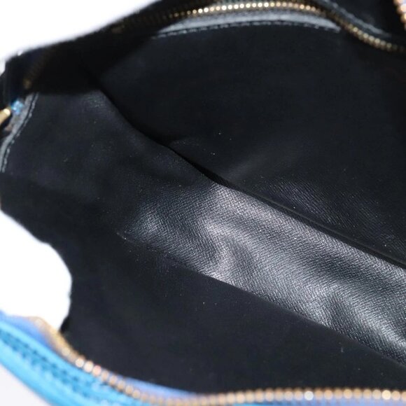 LOUIS VUITTON Epi June Feuille Shoulder Bag Blue M52155 LV Auth 136985 - Picture 13 of 16